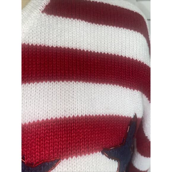 Vintage Tiara International American Flag Button Front Cardigan Sweater Women XL - Picture 9 of 10